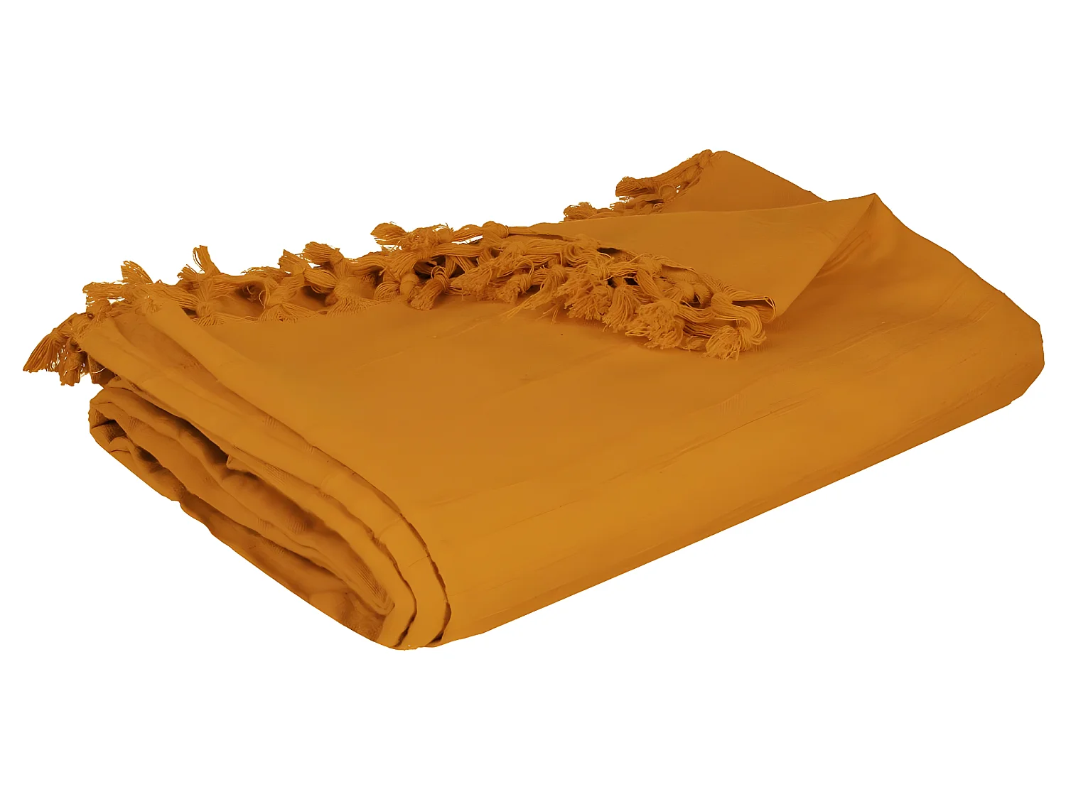 Jeté de Lit 100% Coton Ocre  160 x 220 cm