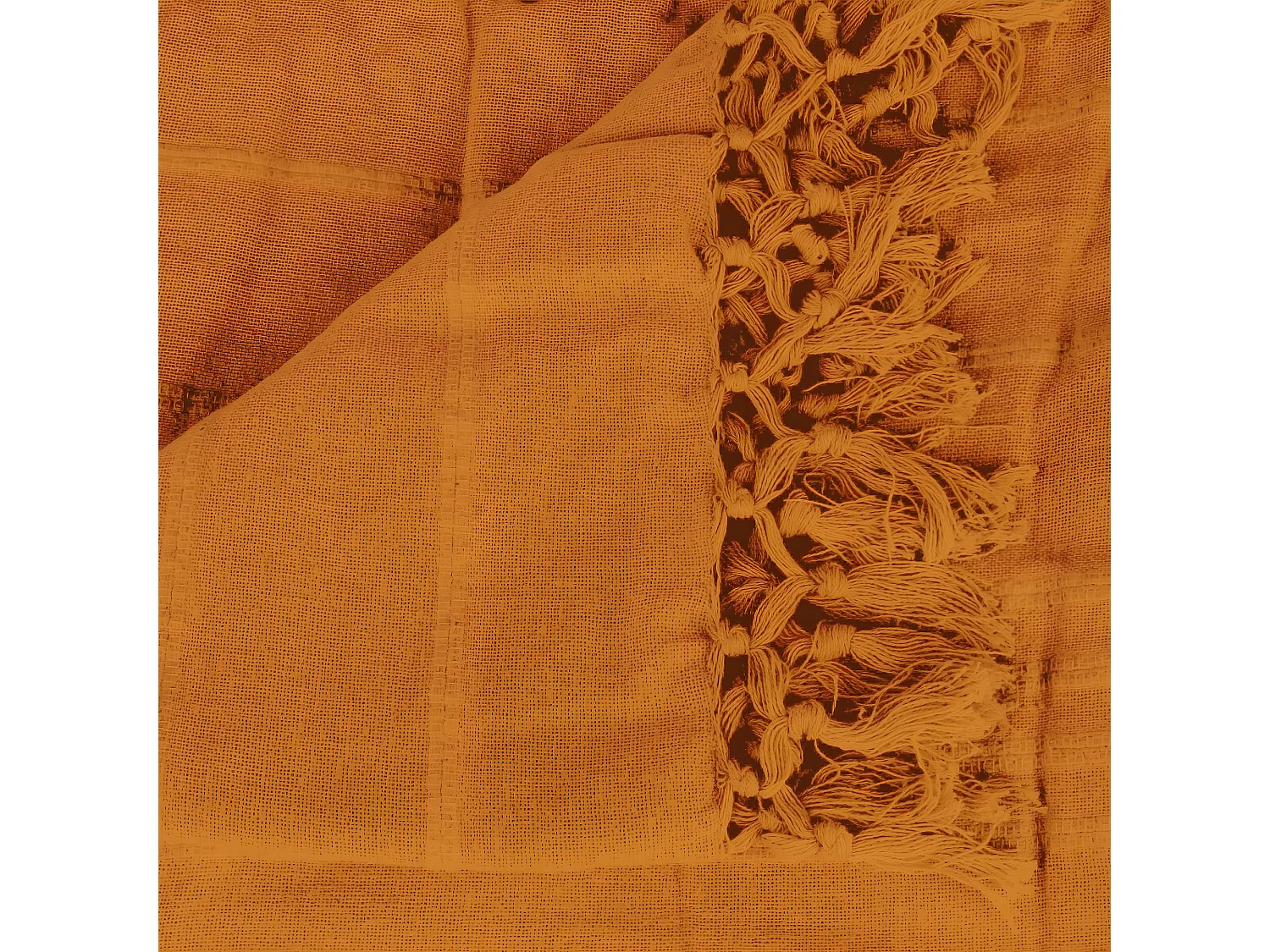 Jeté de Lit 100% Coton Ocre  160 x 220 cm