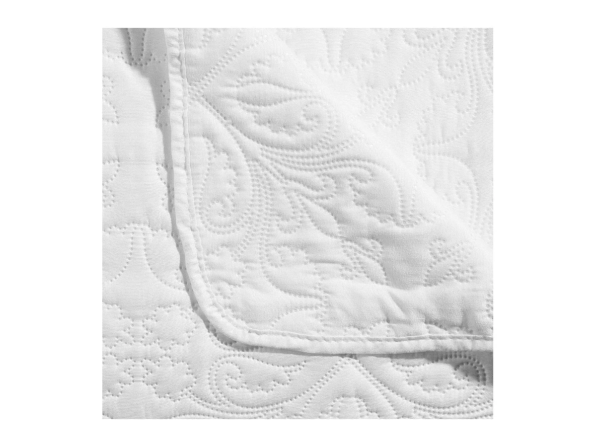 Dessus de lit Ivoire motif Arabesque 240 x 260 avec 2 Taies