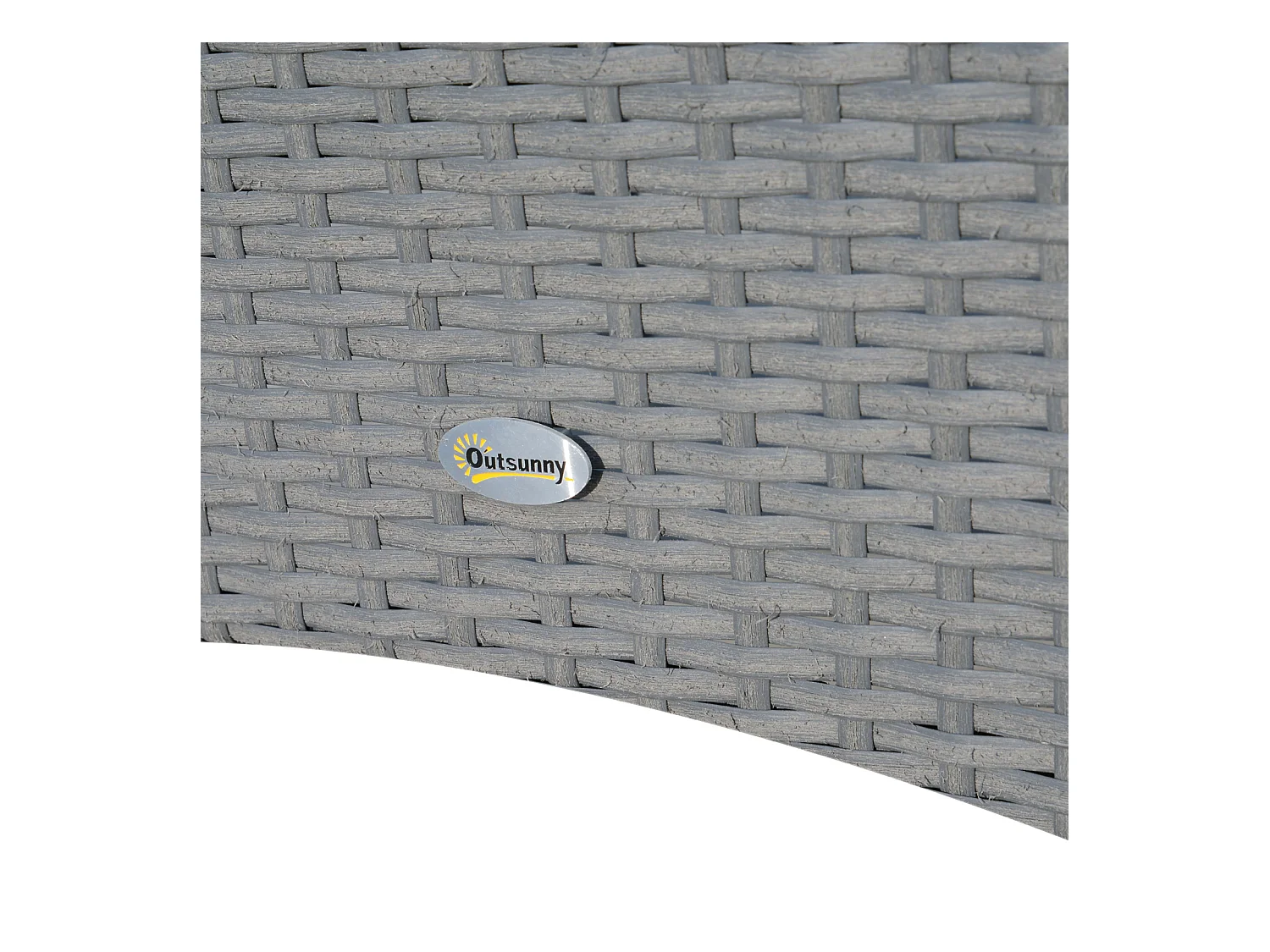 Outsunny Ensemble salon de jardin 2 places : 2 fauteuils et table basse plateau verre trempé résine tressée imitation rotin avec coussins gris