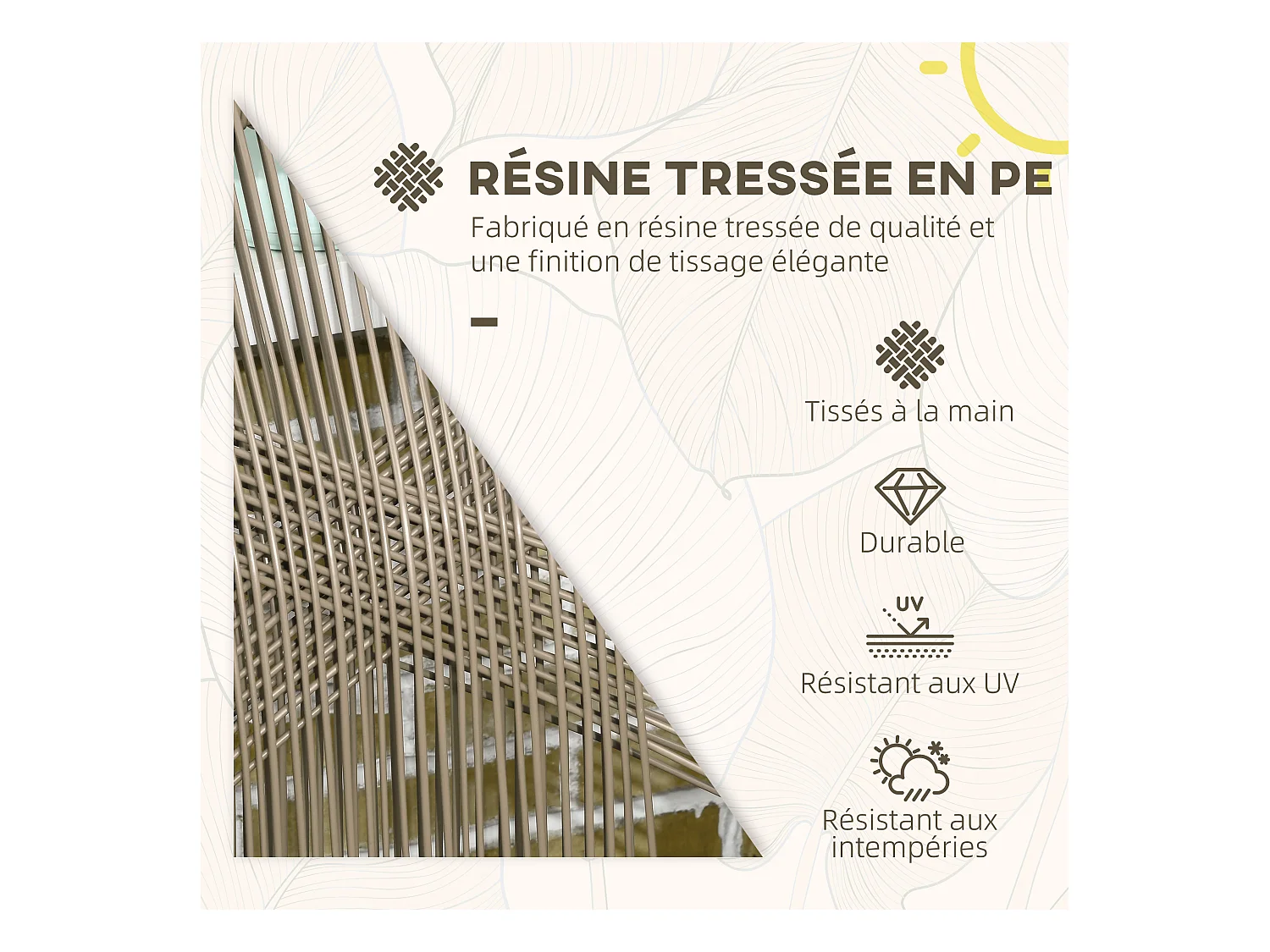 Ensemble bistro de jardin 2 places 3 pièces style contemporain acier époxy noir résine filaire gris clair