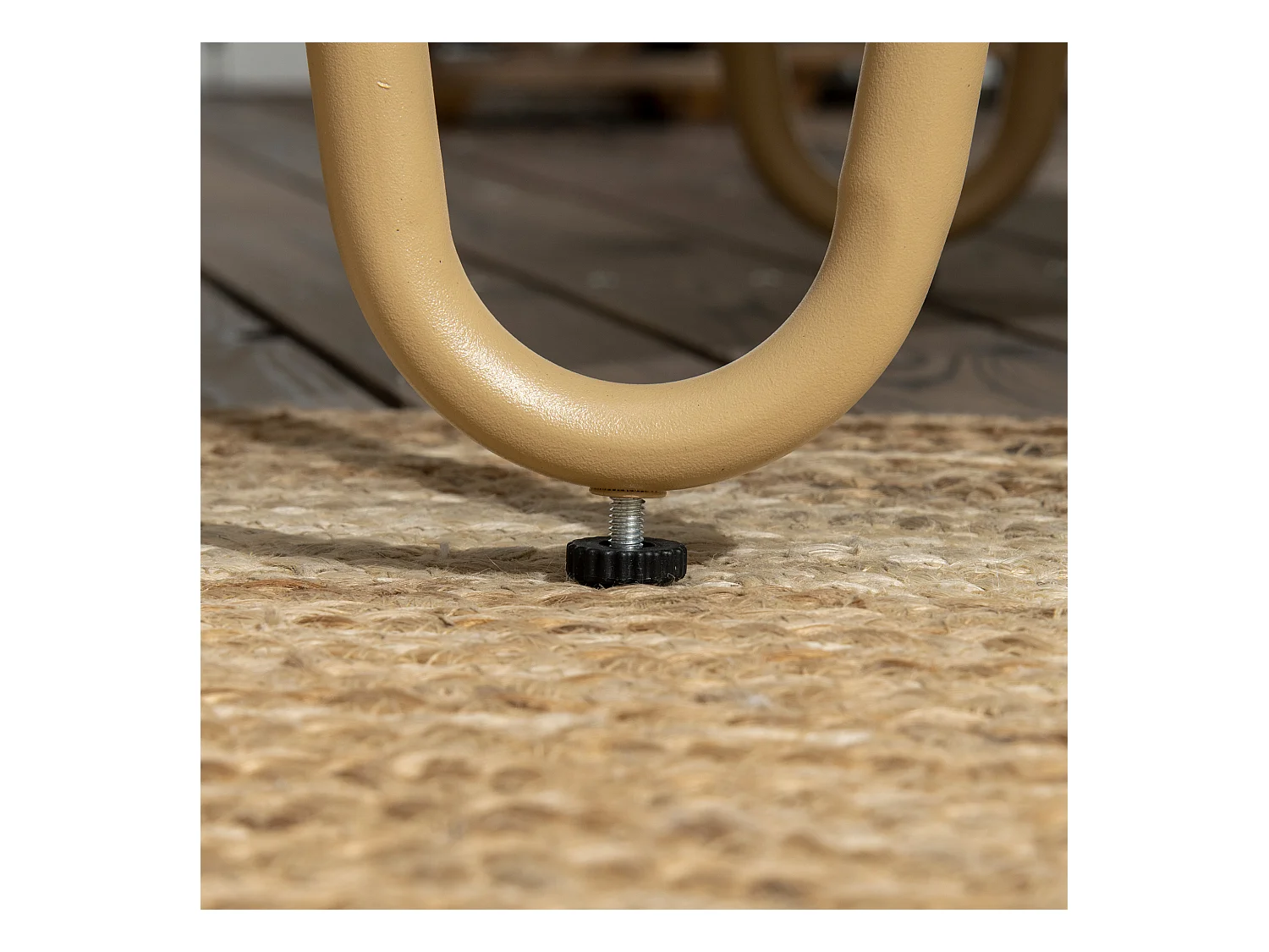 Salon de jardin 4 places 4 pièces style colonial résine tressée aspect rotin coussins gris