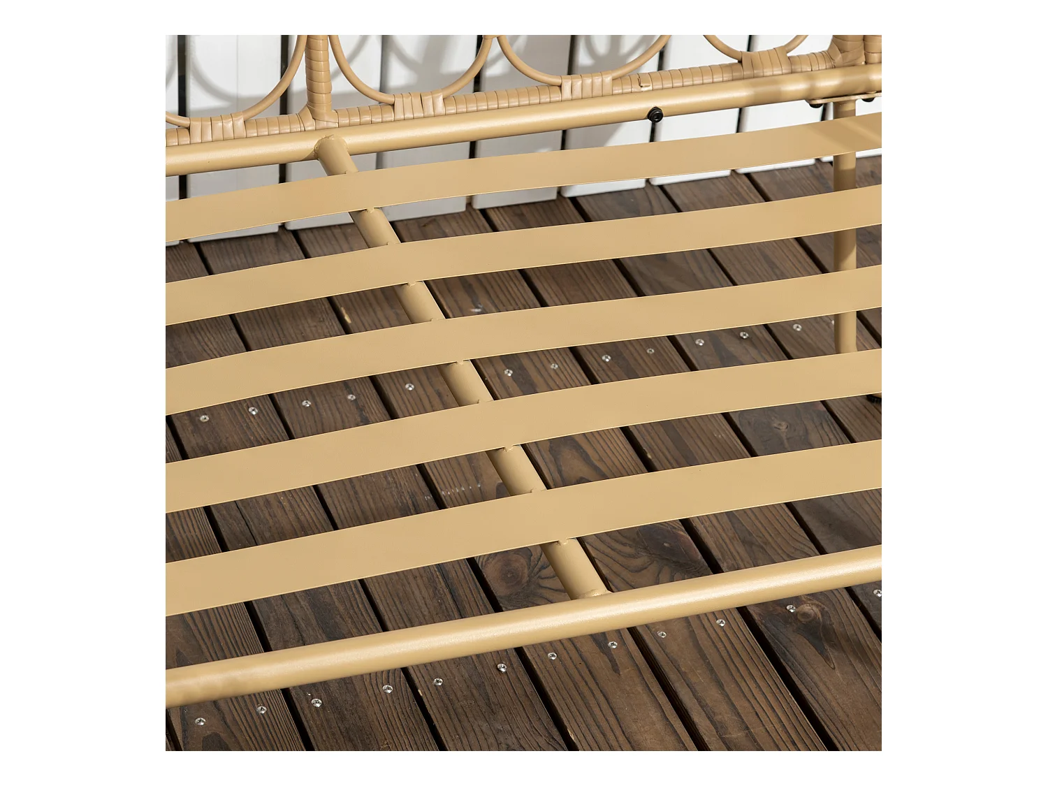 Salon de jardin 4 places 4 pièces style colonial résine tressée aspect rotin coussins gris