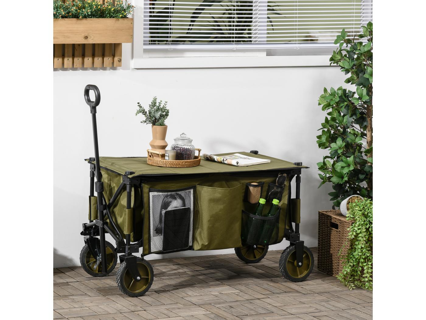 Chariot De Jardin Pliable Roues B Che Amovible Poign E