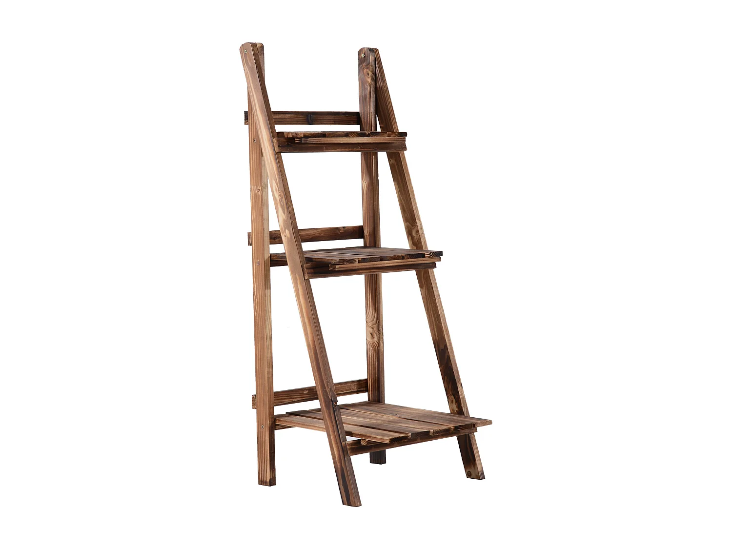 Etagère échelle à fleurs 3 niveaux pliable bois de sapin 40 x 37 x 93 cm charge max. 40 Kg