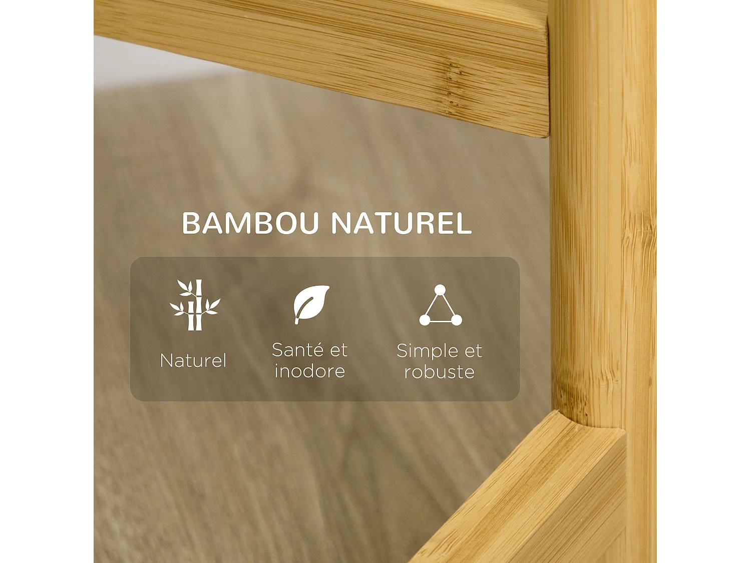 Support à fleurs style scandinave 4 niveaux - porte plante 4 étagères - bois bambou verni métal blanc