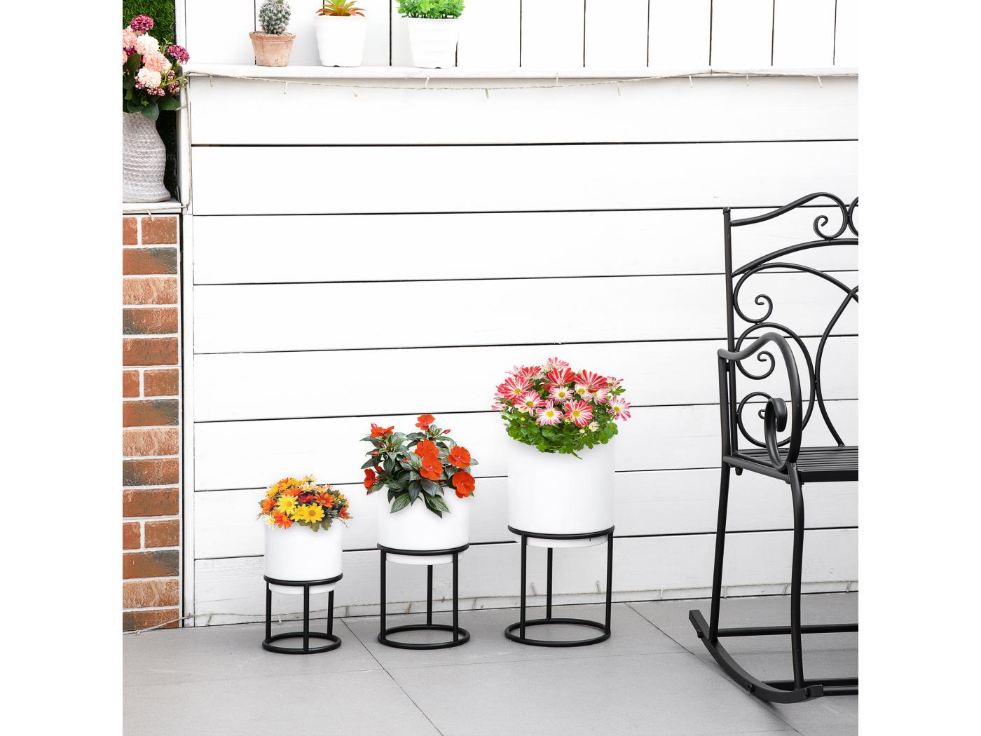 Supports De Pots De Fleurs Design Supports Plantes Lot De Avec Pots De Fleurs M Tal