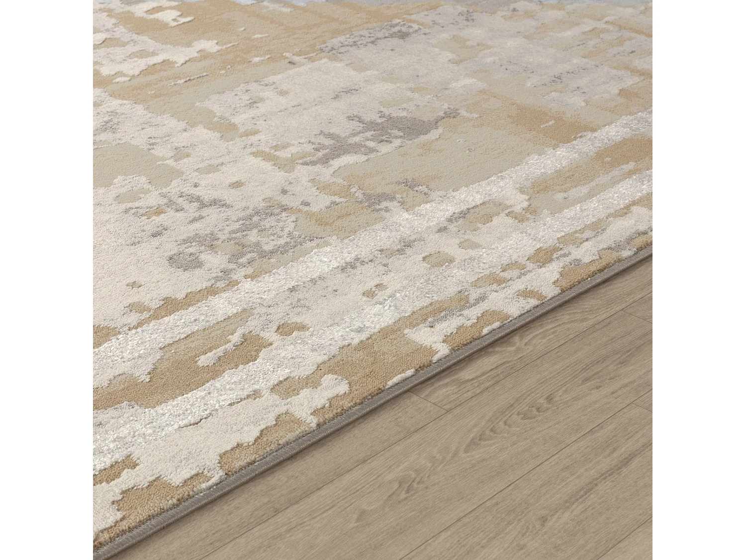 Modern Abstract Tapijt - Beige/Wit - 80x150cm - MARTINA
