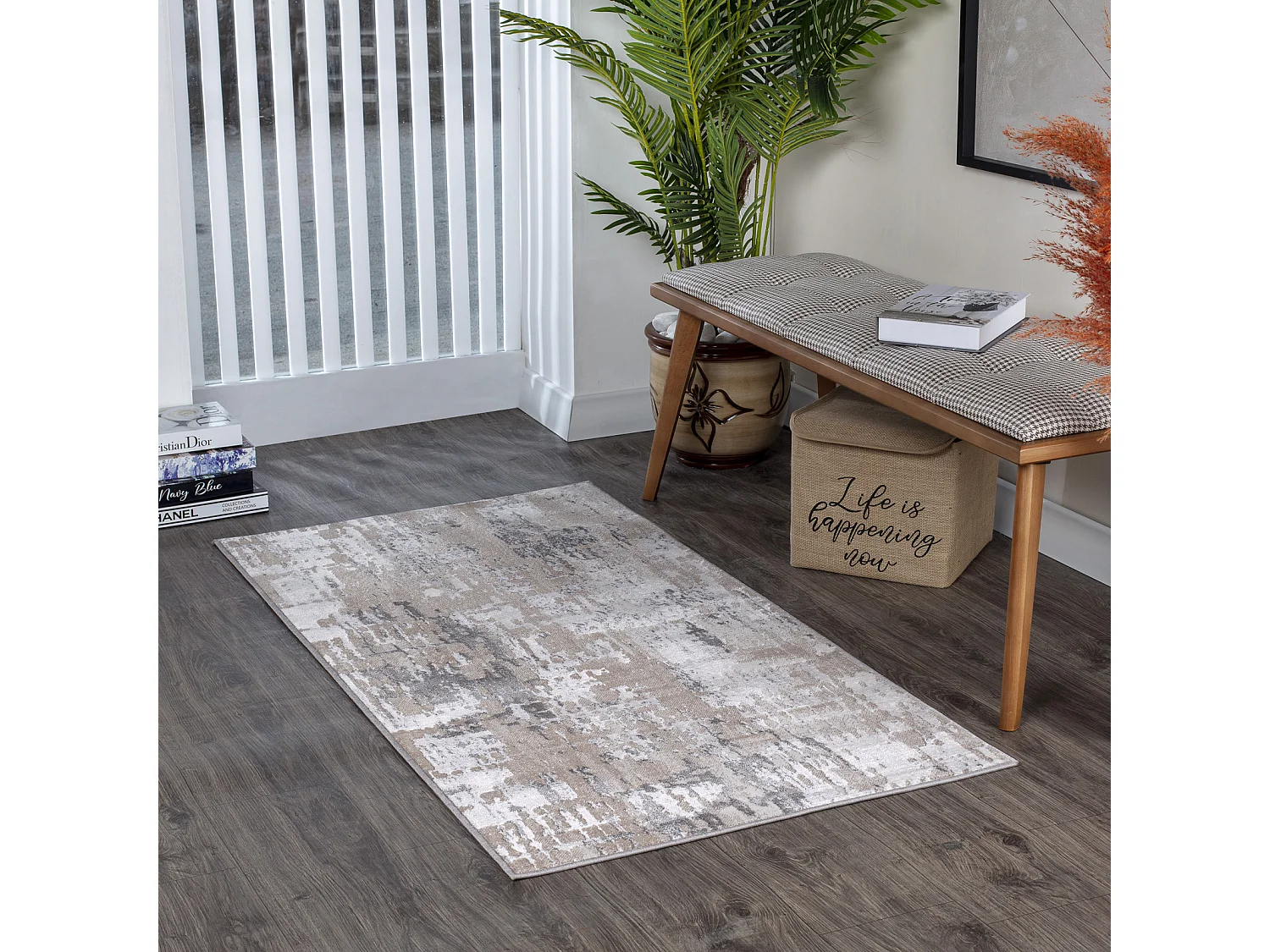 Tapis Abstrait Moderne - Gris/Beige - 80x150cm - ORGANA