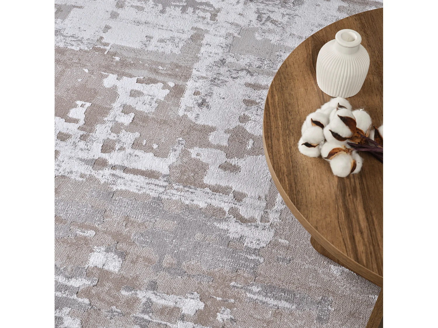 Tapis Abstrait Moderne - Gris/Beige - 80x150cm - ORGANA