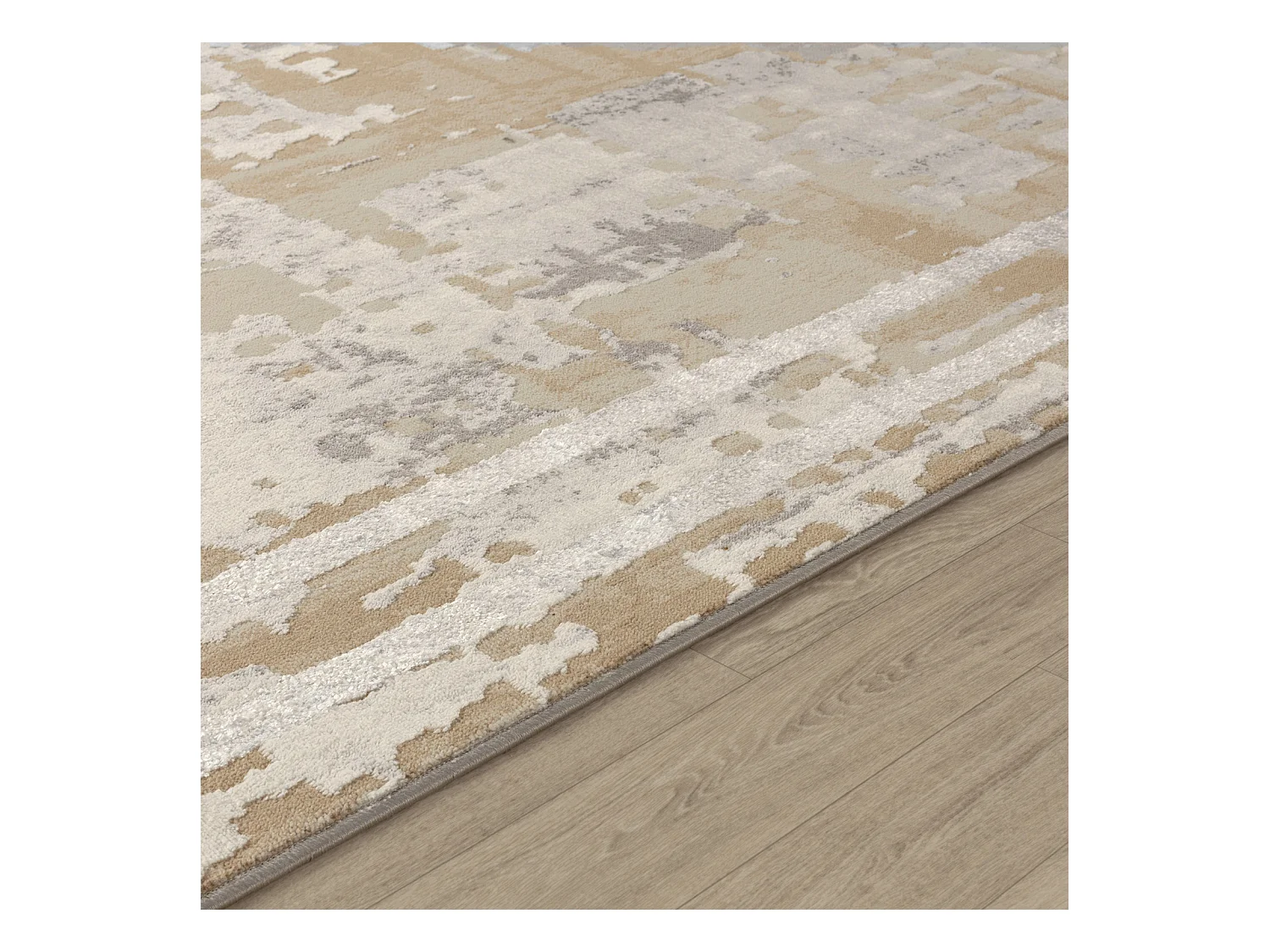 Modern Abstract Tapijt - Beige/Wit - 200x275cm - MARTINA