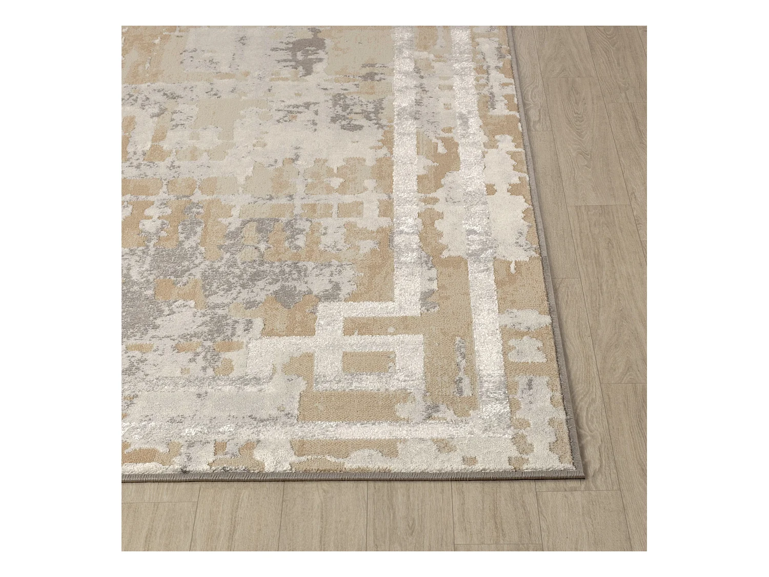 Modern Abstract Tapijt - Beige/Wit - 200x275cm - MARTINA