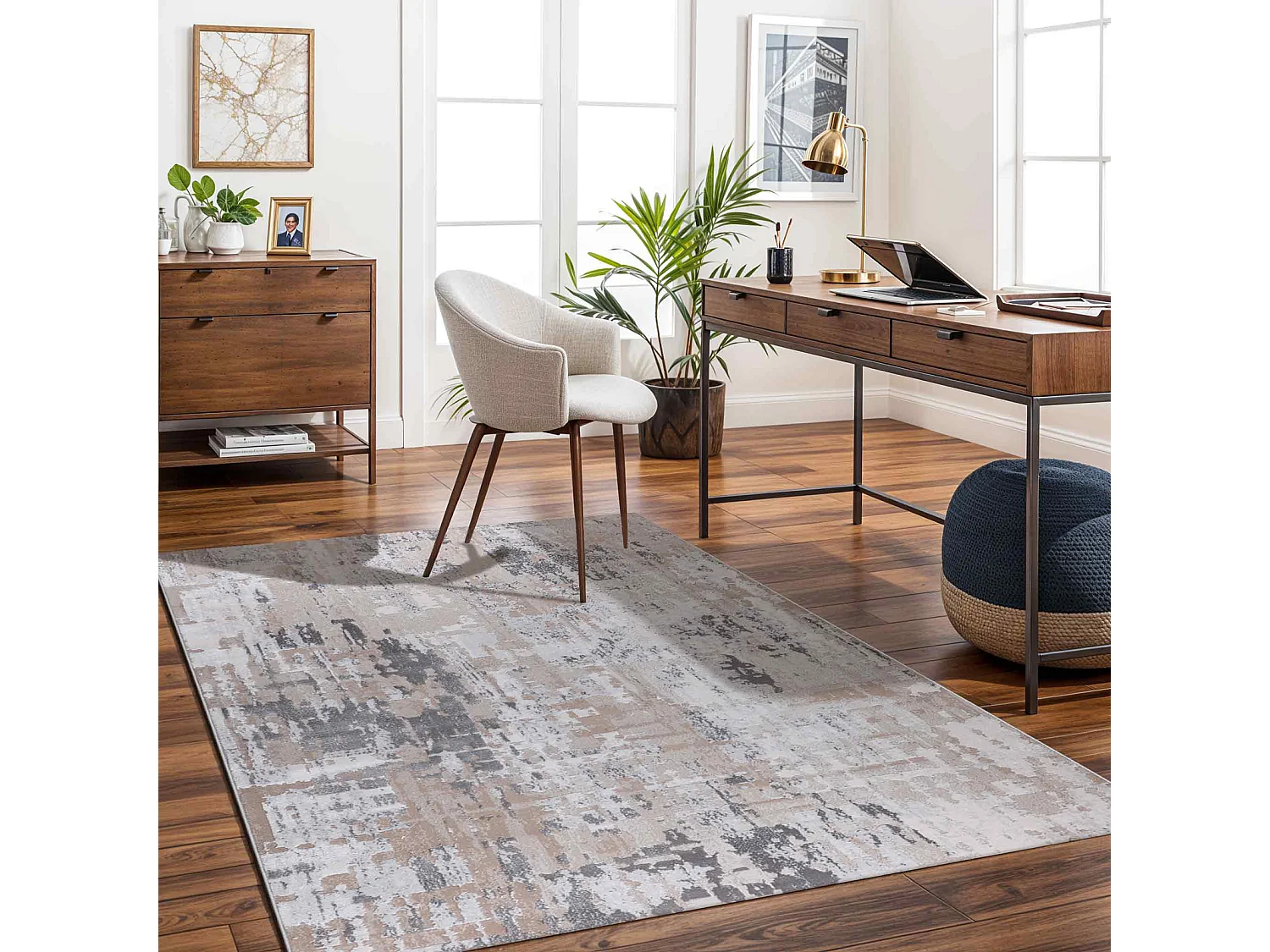 Tapis Abstrait Moderne - Gris/Beige - 160x213cm - ORGANA