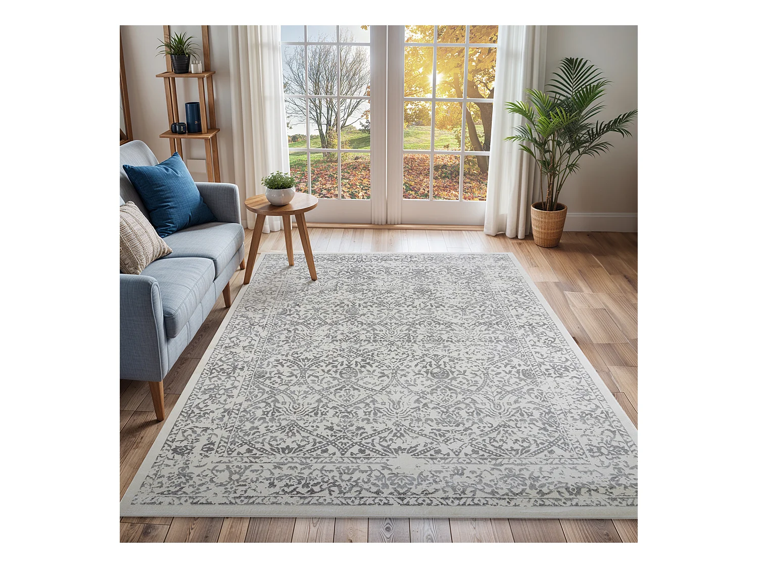 Vintage Oosters Tapijt - Wit/Grijs - 140x200cm - MARGAUX