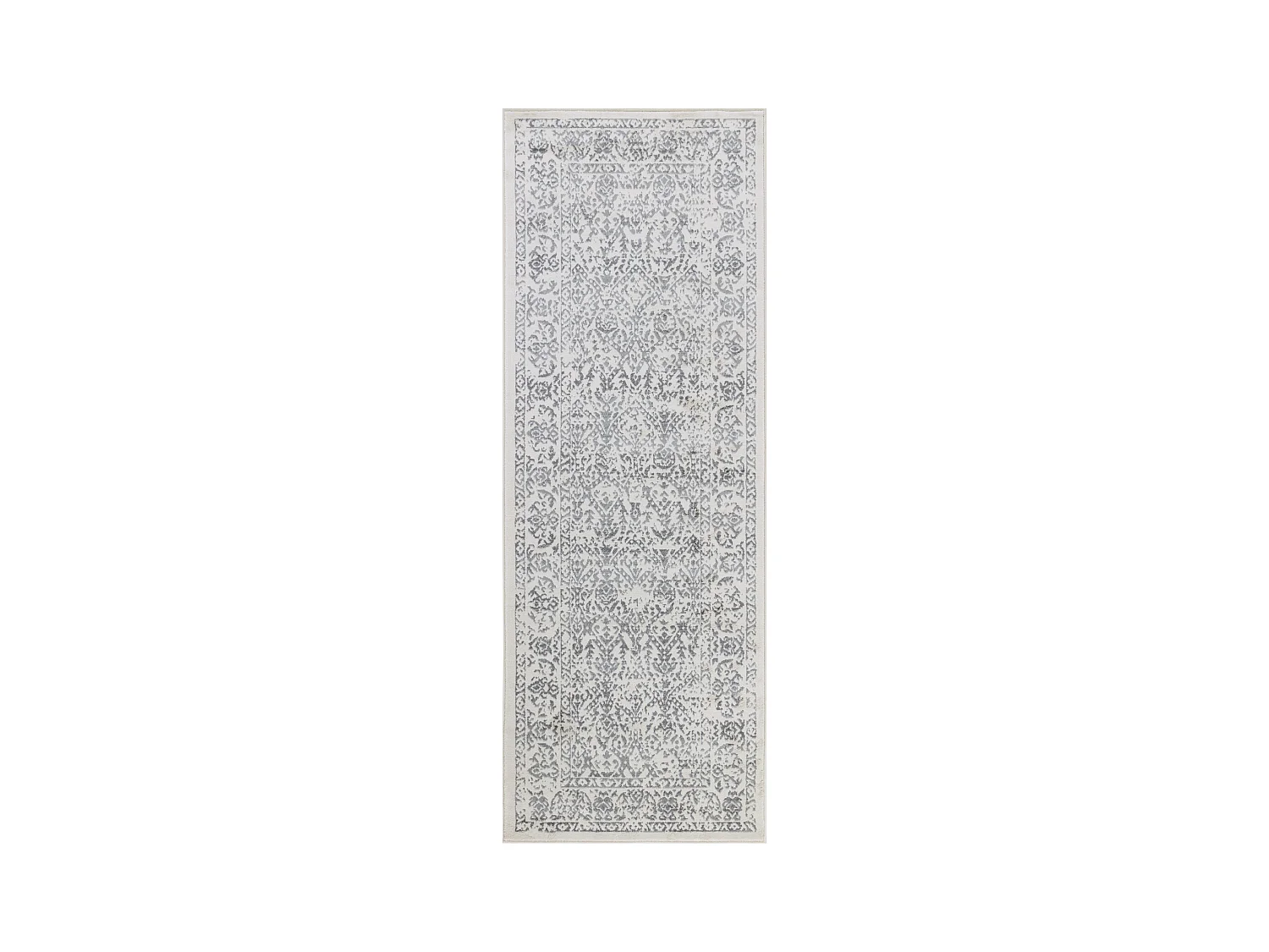 Tapis de Couloir Vintage Oriental - Blanc/Gris - 80x220cm - MARGAUX