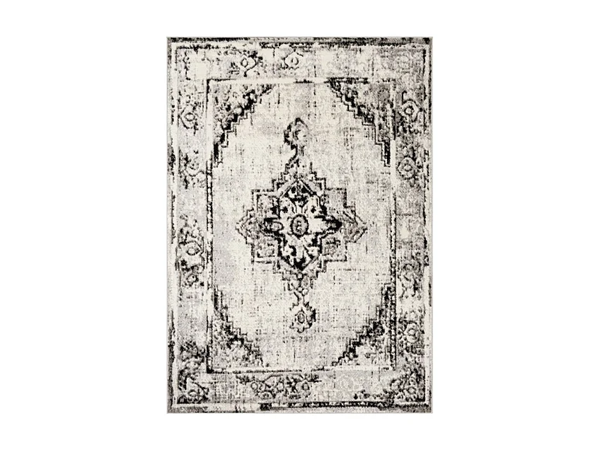 Tapis Vintage Oriental - Blanc/Gris/Noir - 152x213cm - JOANNA