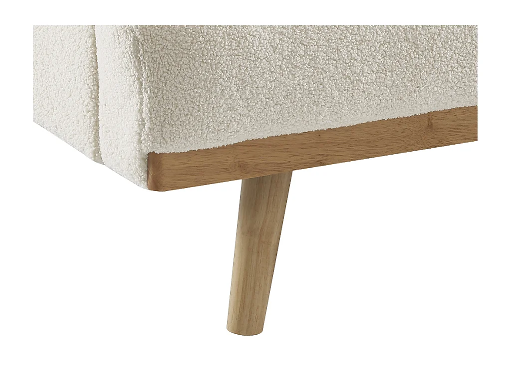 Canapé 3 places convertible clic-clac en tissu bouclette blanc ESME