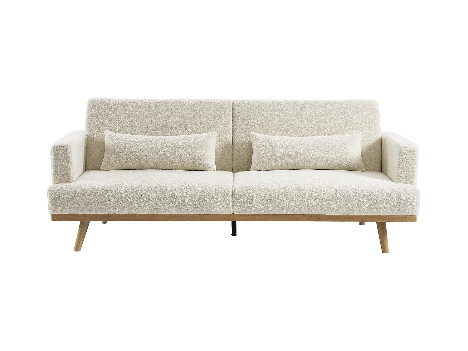 Canapé 3 places convertible clic-clac en tissu bouclette blanc ESME