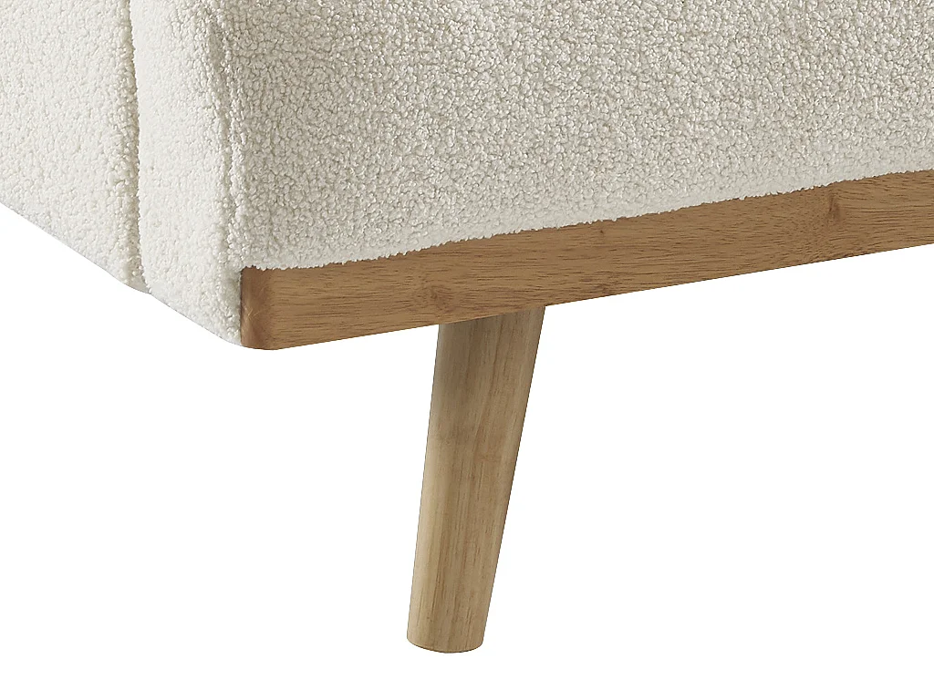 Divano letto 3 posti clic-clac in Tessuto bouclette Bianco - ESME