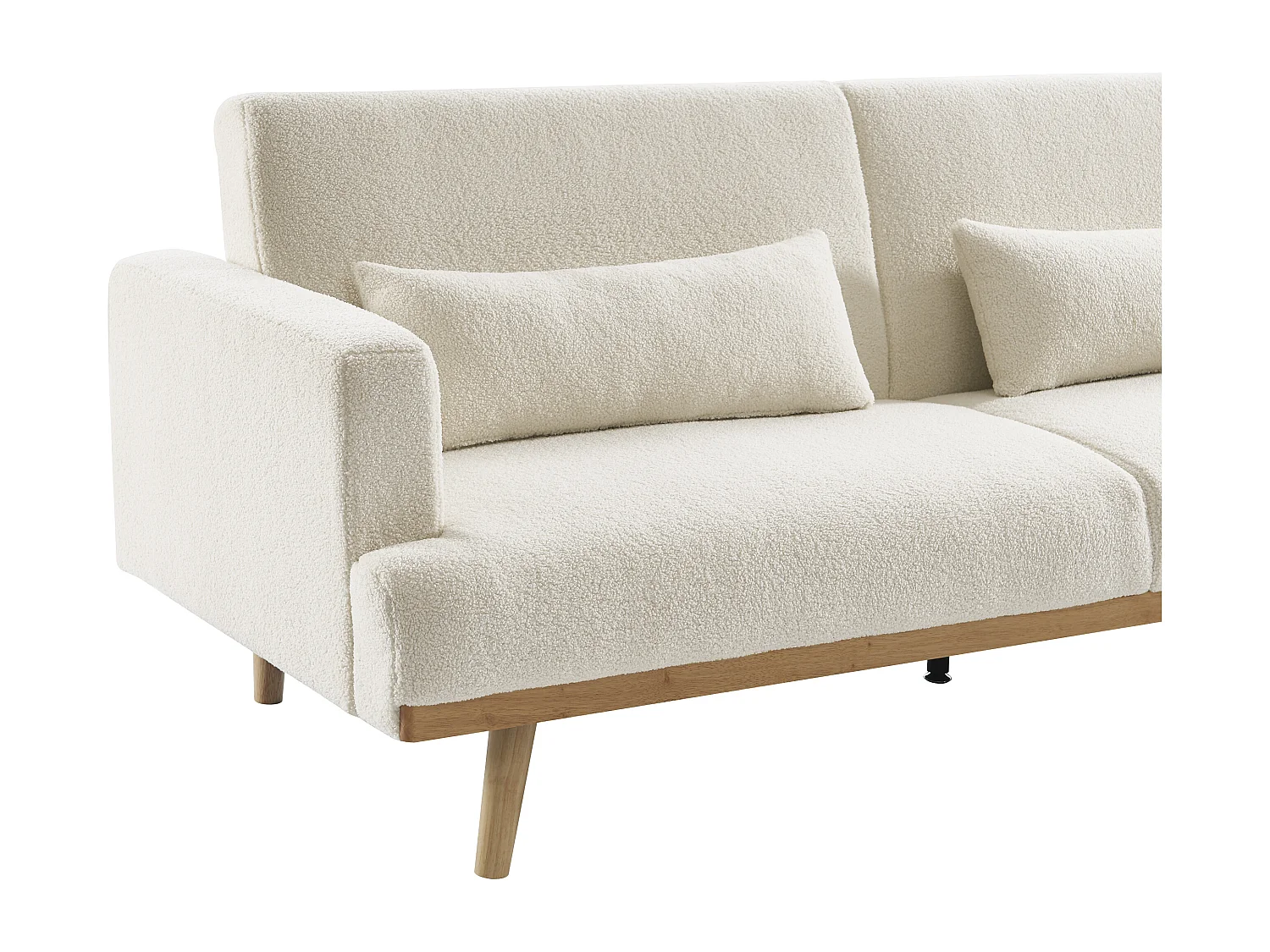 Divano letto 3 posti clic-clac in Tessuto bouclette Bianco - ESME