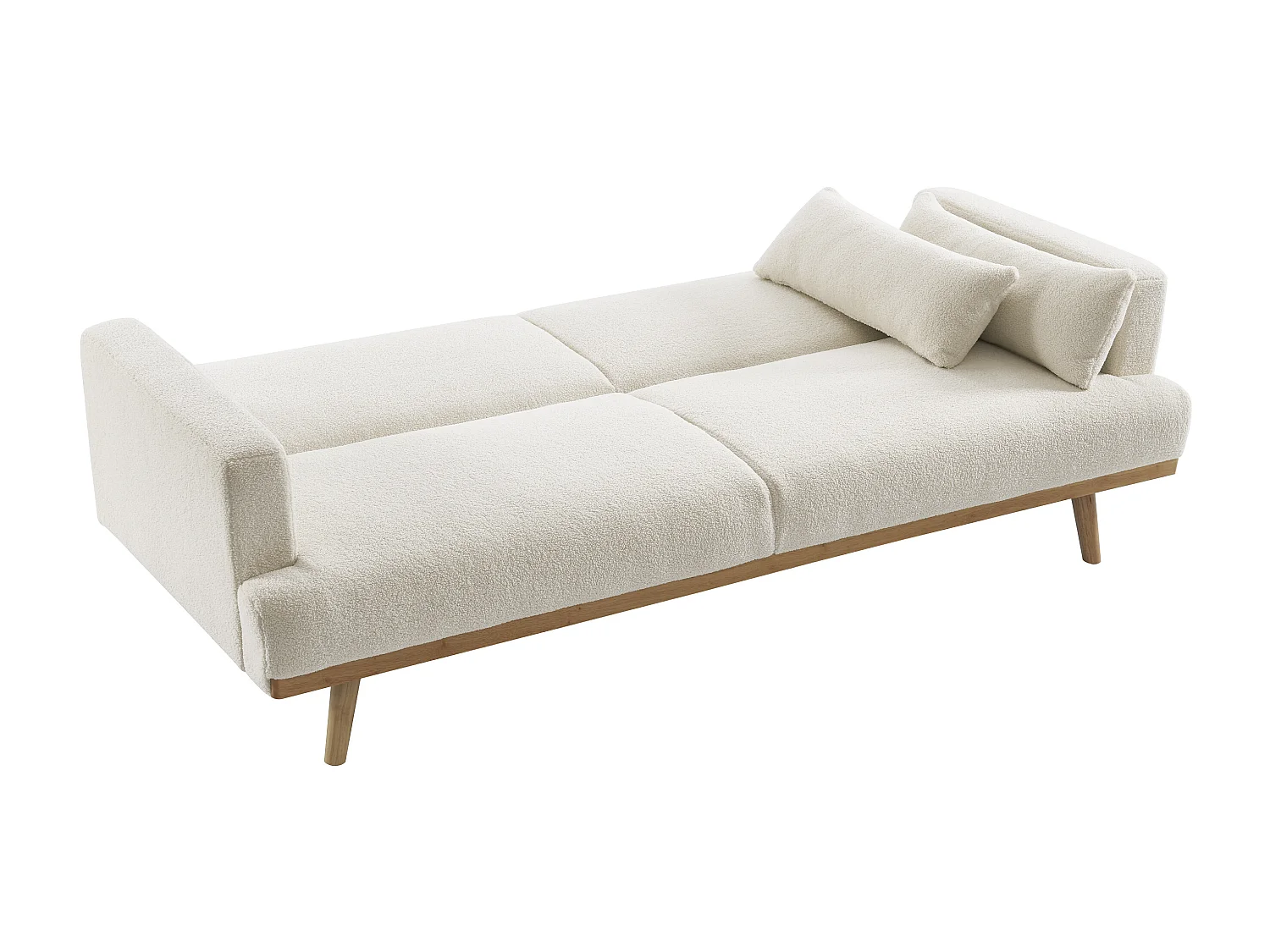 Divano letto 3 posti clic-clac in Tessuto bouclette Bianco - ESME