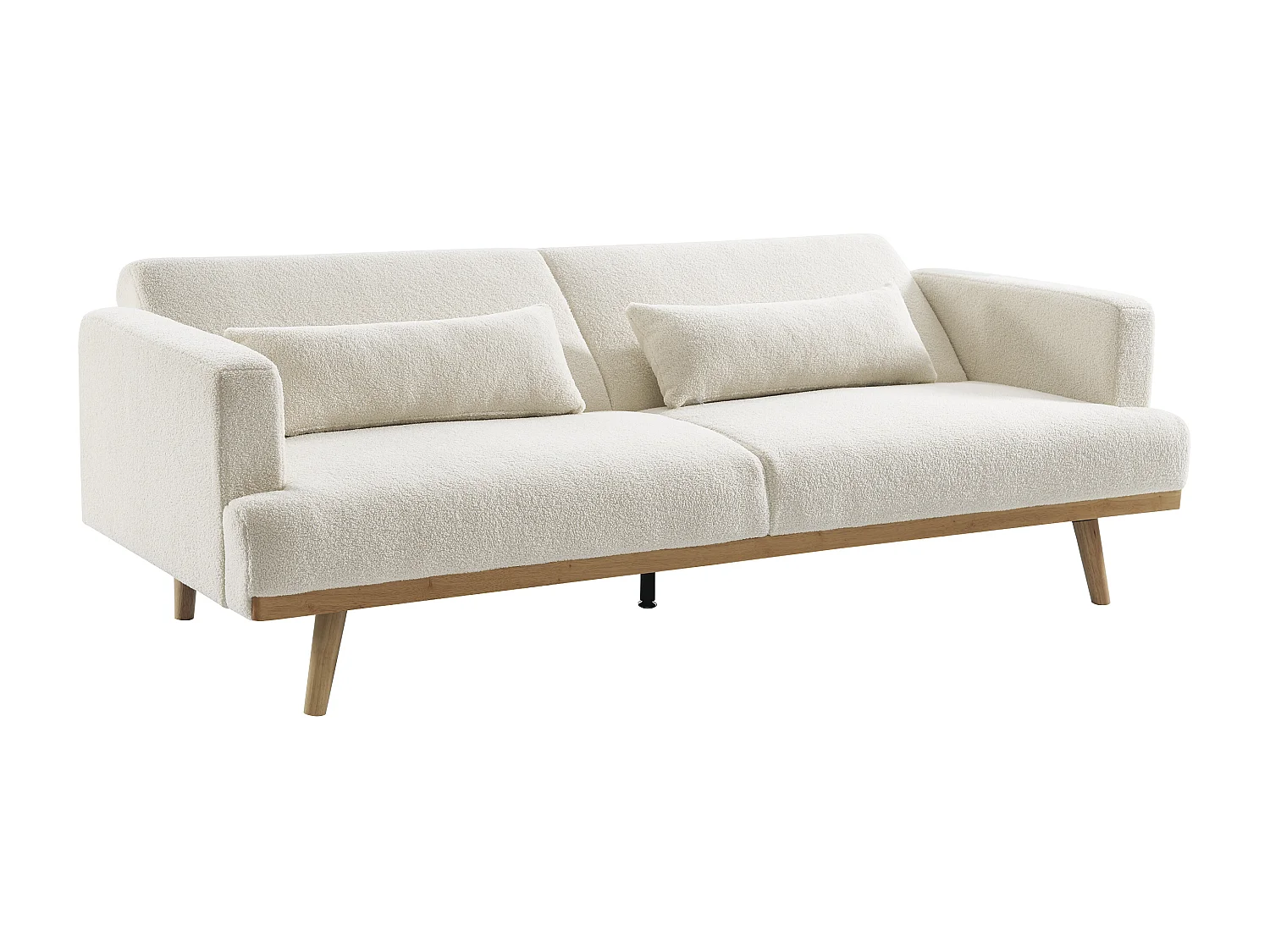 Divano letto 3 posti clic-clac in Tessuto bouclette Bianco - ESME