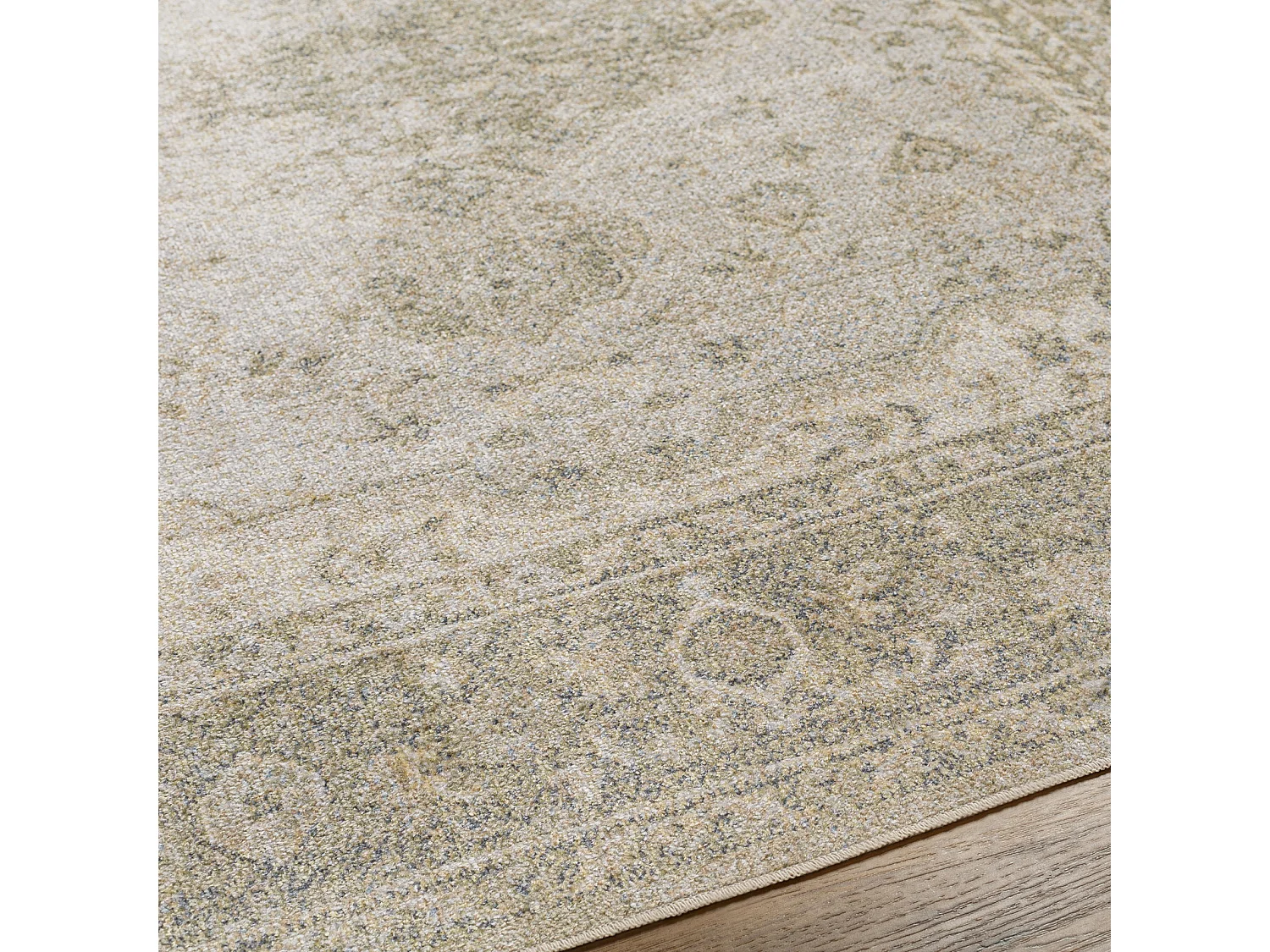 Tapis Vintage Lavable en Machine - Vert/Brun - 160x213cm - BOKA