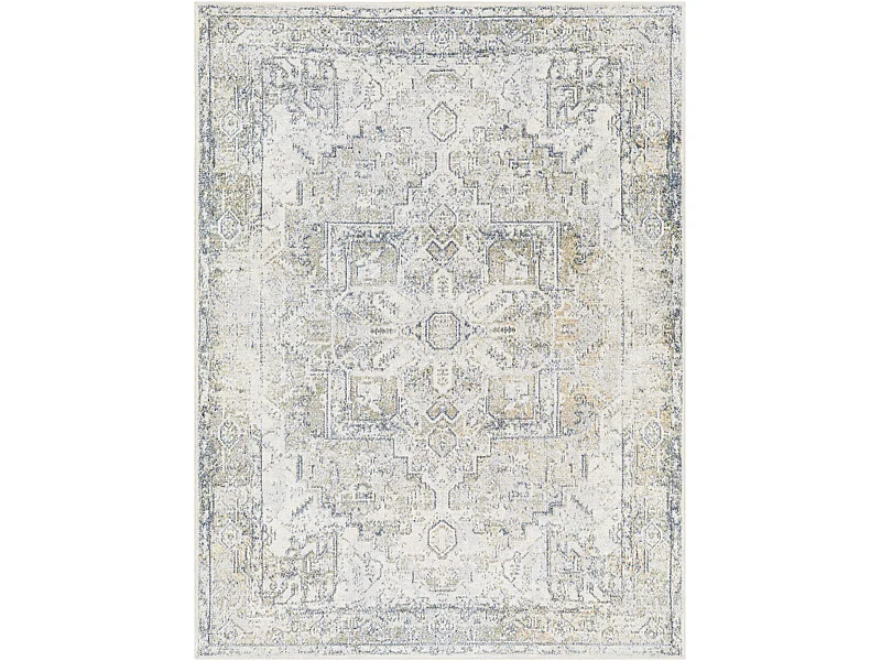 Tapis Vintage Lavable en Machine - Gris/Bleu - 160x213cm - VIVIAN