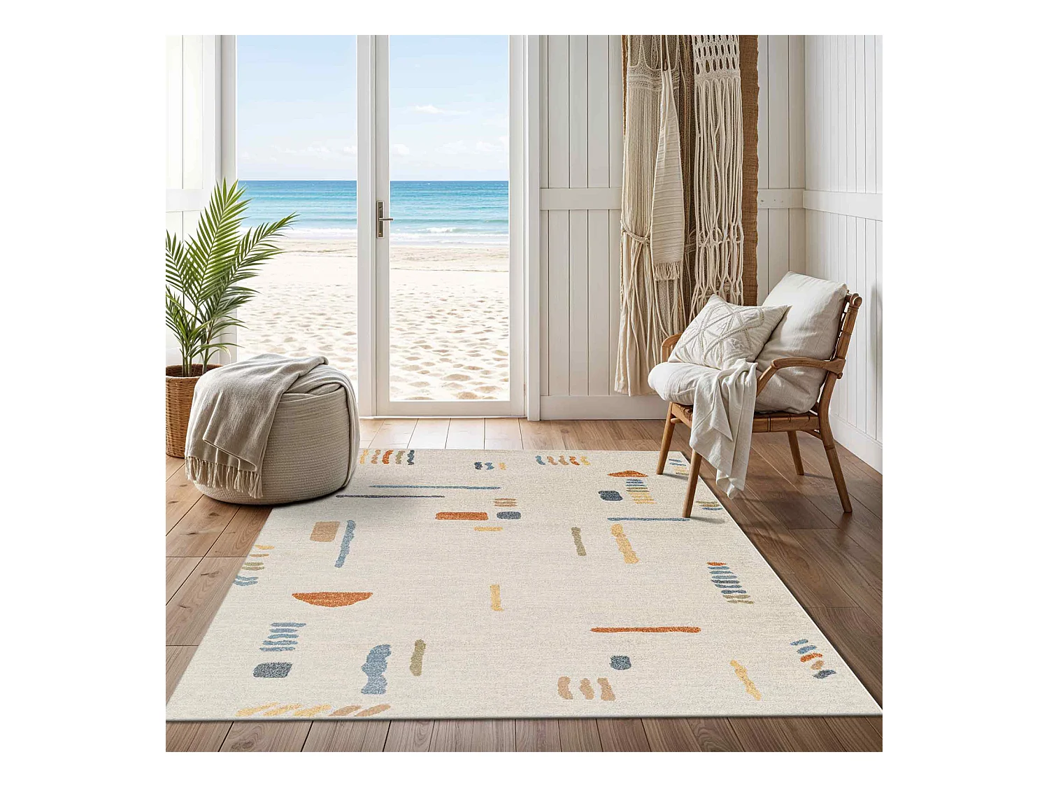 Afwasbaar Scandinavisch Tapijt - Meerkleurig/Blauw - 200x275cm - AMELIA