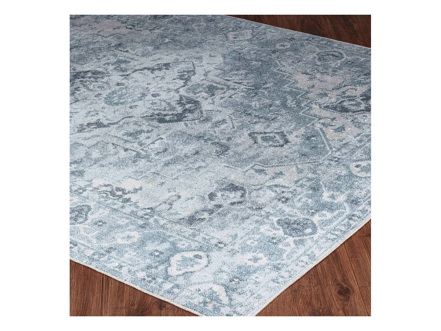 Afwasbaar Vintage Tapijt - Grijs/Blauw - 160x213cm - ELSA