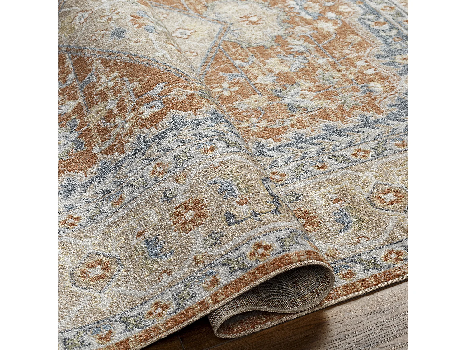 Afwasbaar Vintage Tapijt - Oranje/Geel - 160x213cm - BOKA