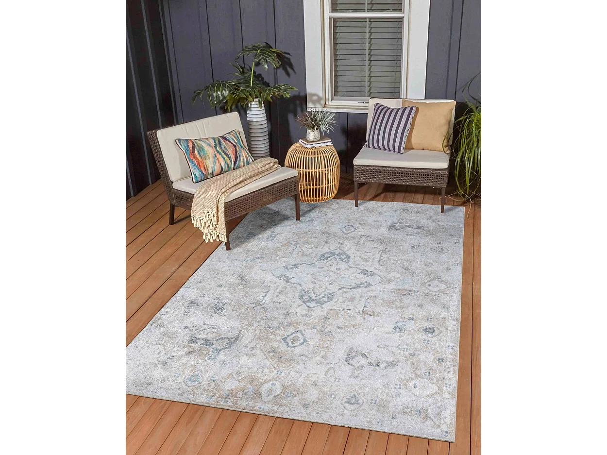 Afwasbaar Vintage Tapijt - Ivoor/Bruin - 160x213cm - ELSA