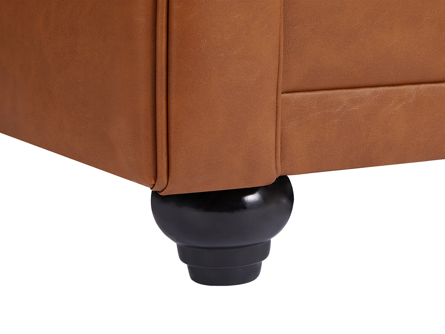 Ledersofa 3-Sitzer - Rindsleder - Camelfarben - CHESTERFIELD