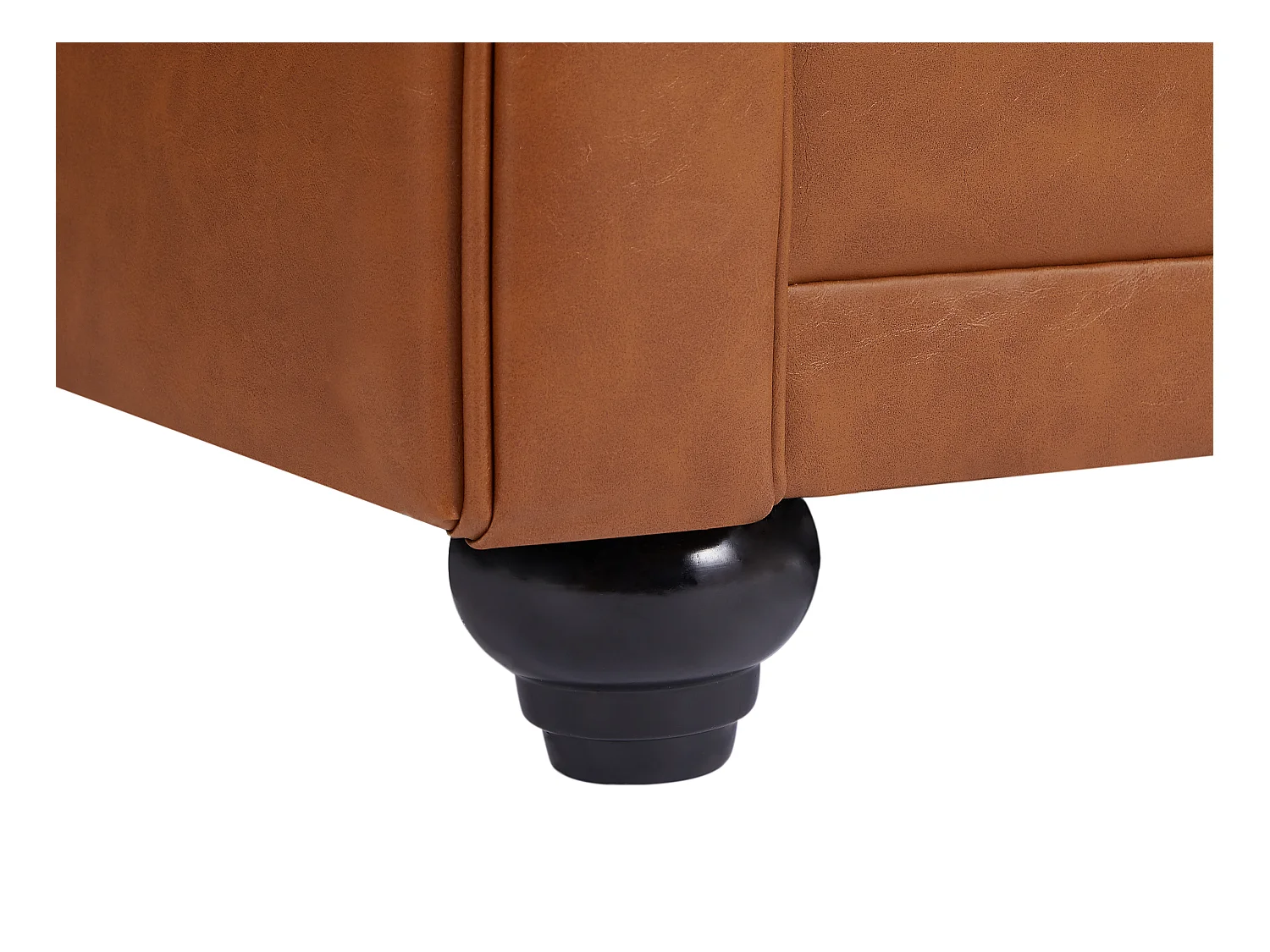 Sofá 2 plazas de piel de vaca color camel CHESTERFIELD