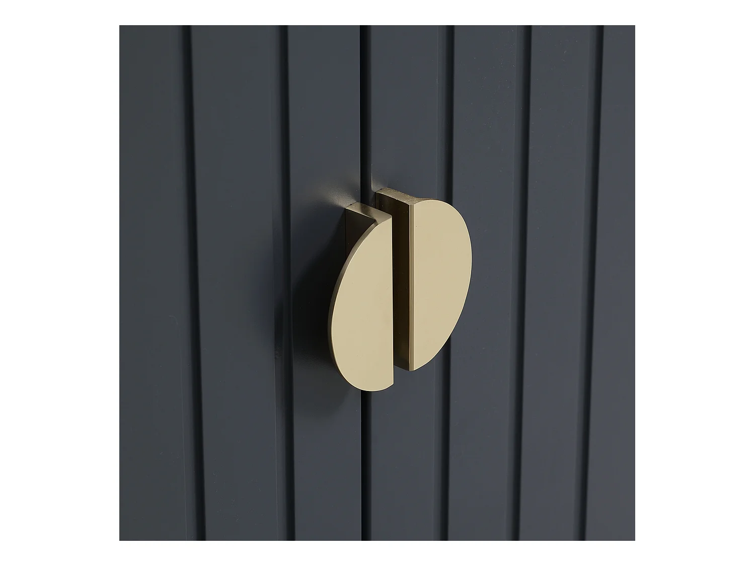 Meuble à chaussures style art déco 2 portes 3 étagères réglables niche acier doré panneaux gris