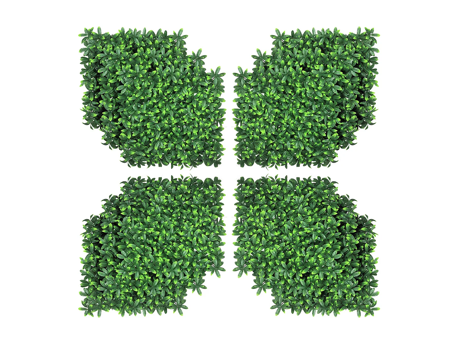 Haie artificielle feuilles de laurier - treillis extensible - brise-vue canisse végétale feuillage réaliste 12 panneaux 50L x 50l cm PE vert