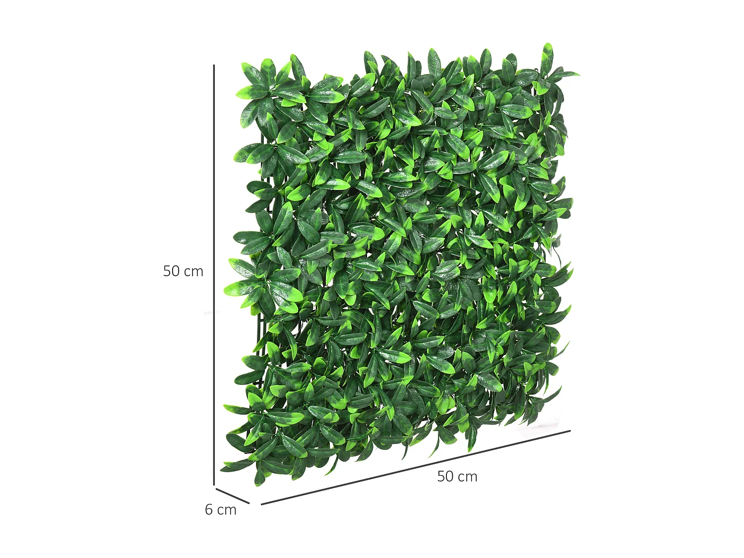 Haie artificielle feuilles de laurier - treillis extensible - brise-vue canisse végétale feuillage réaliste 12 panneaux 50L x 50l cm PE vert