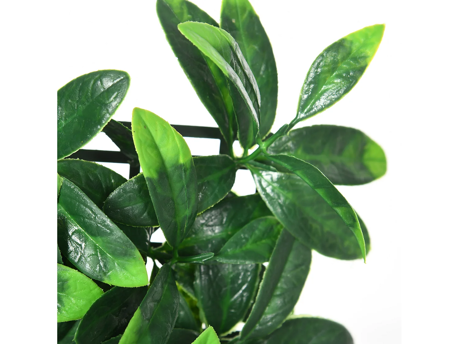 Haie artificielle feuilles de laurier - treillis extensible - brise-vue canisse végétale feuillage réaliste 12 panneaux 50L x 50l cm PE vert