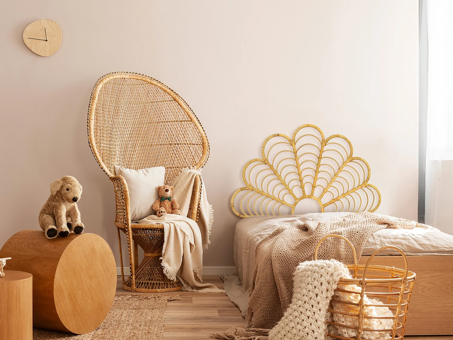 Tête de lit 110 cm - Rotin - Naturel - FLOSIA