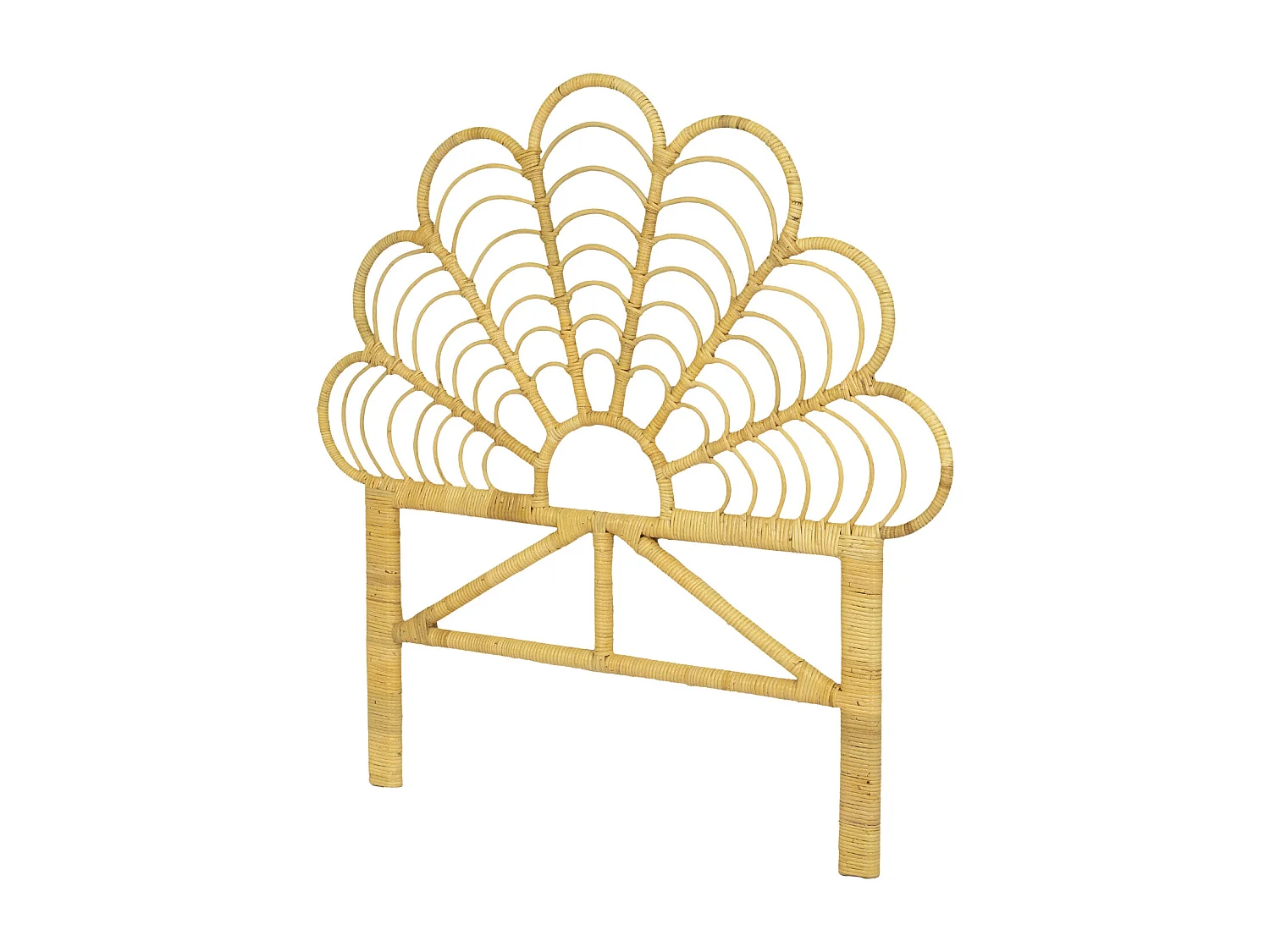 Sengegavl 110 cm - Ratan - Naturfarvet - FLOSIA