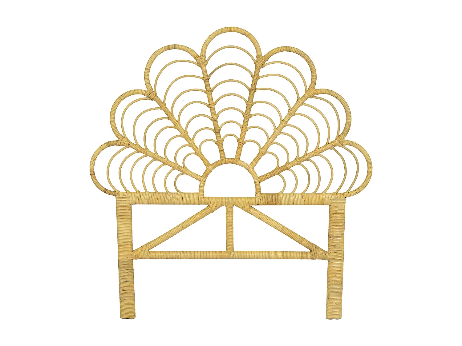 Sengegavl 110 cm - Ratan - Naturfarvet - FLOSIA