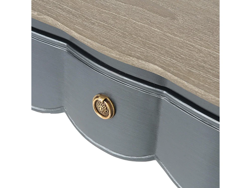 Console 2 tiroirs grise en bois L110 cm Maddy