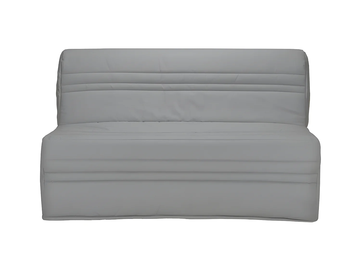 Banqueta BZ 3 lugares JOE Cinza Claro Contemporâneo Metal Lacado - Tecido 100% Algodão - Fabrico Francês