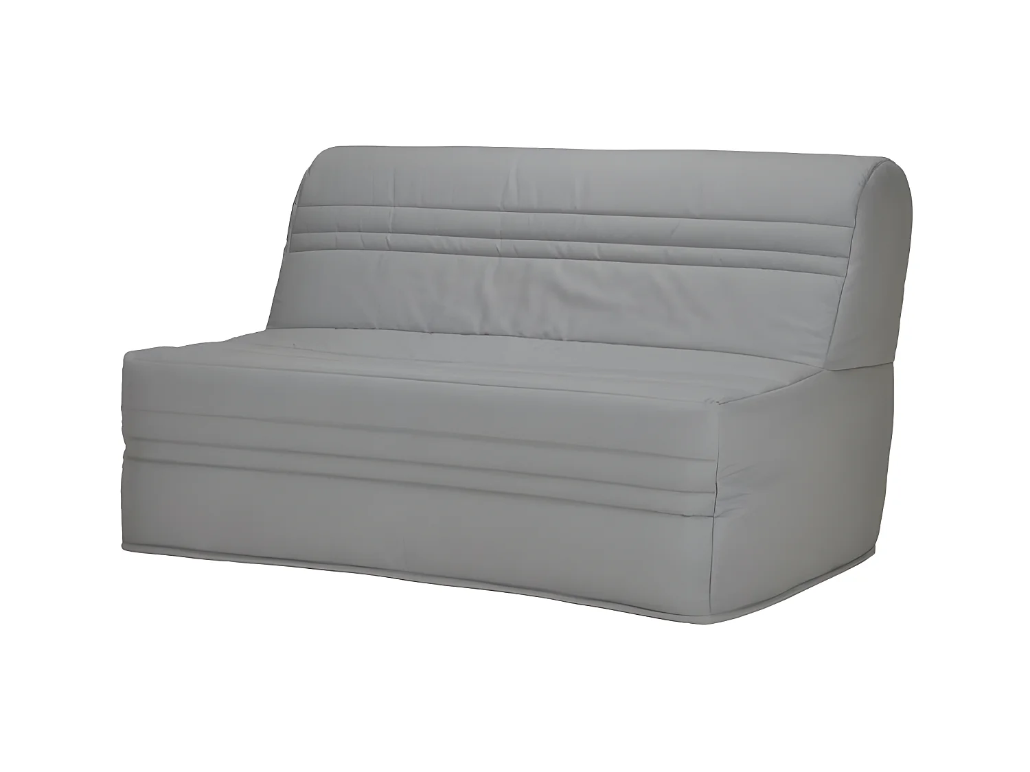 Banqueta BZ 3 lugares JOE Cinza Claro Contemporâneo Metal Lacado - Tecido 100% Algodão - Fabrico Francês