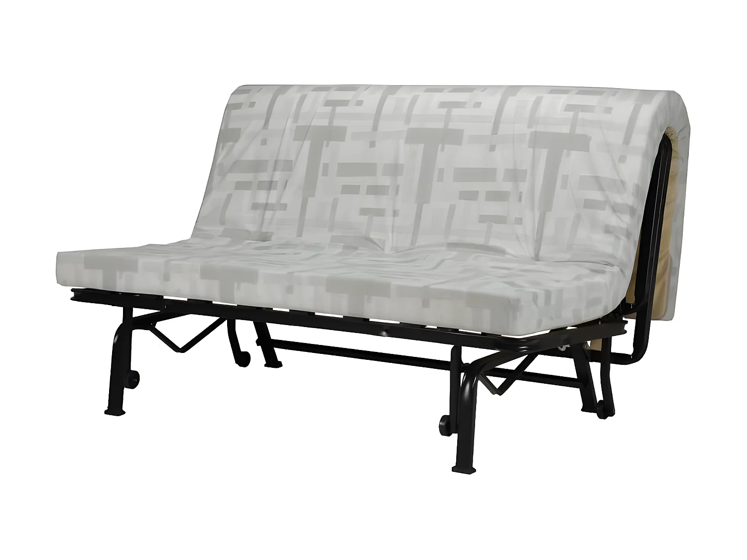 JOE Banquette BZ 3 places - Tissu gris clair - Contemporain - L 143 x P 97 cm