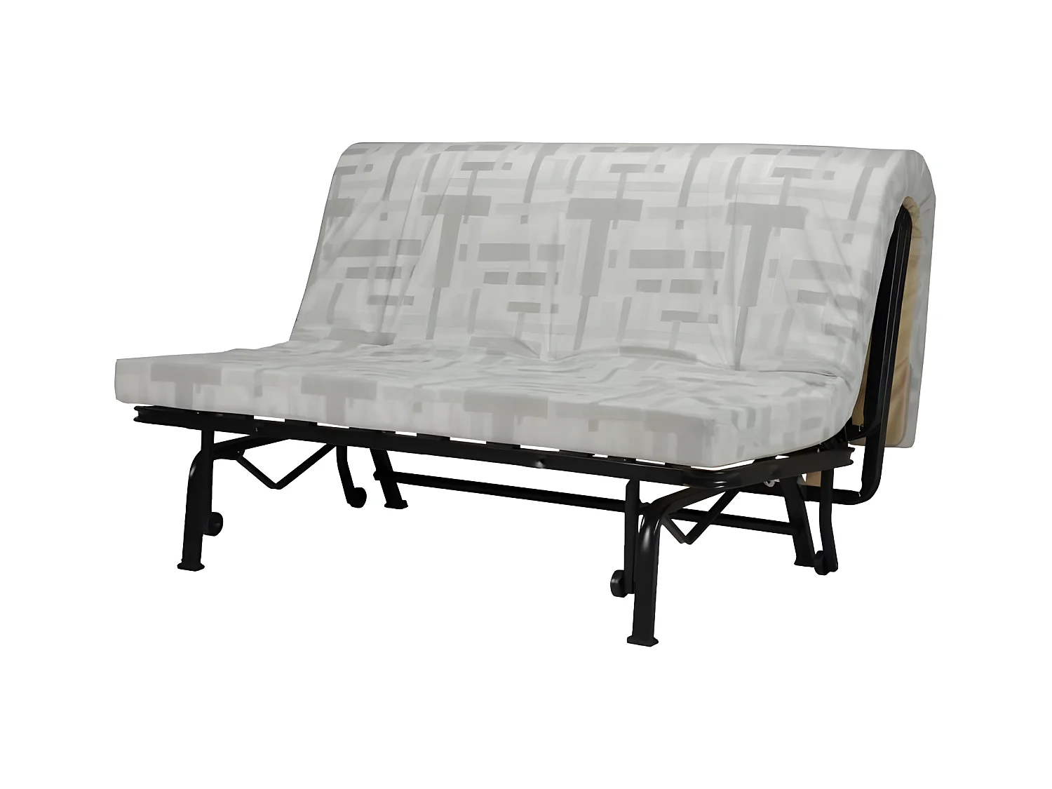 Bank BZ 3-zits JOE in Eigentijdse Zwarte Stof 143x97 cm