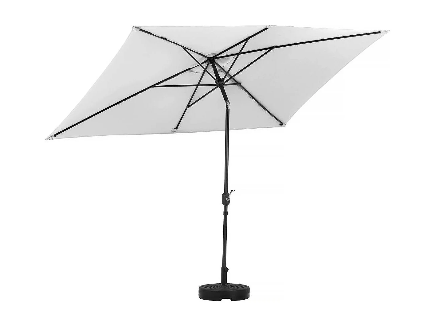 Parasol jardin "Sol 2" - Rectangle - 2 x 3 m - Gris + Dalles à lester incluses