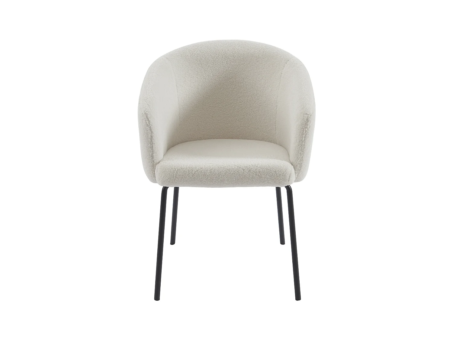 Lot de 2 chaises avec accoudoirs en tissu bouclette et métal - Crème - MORONI de Pascal MORABITO