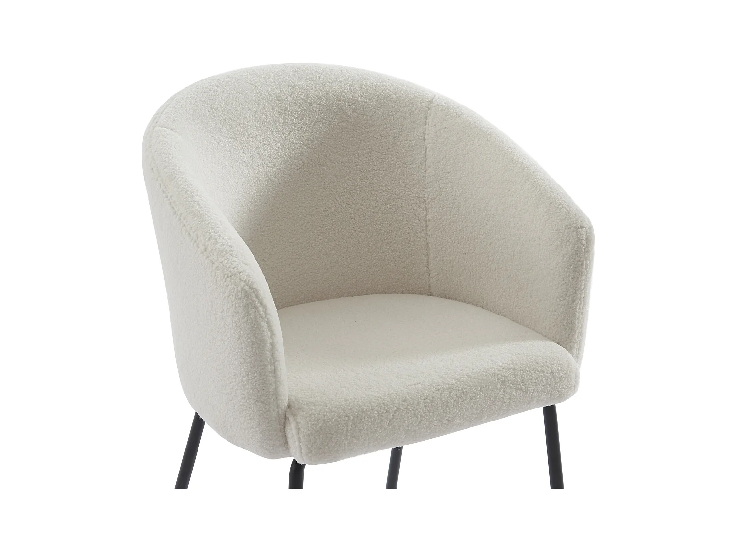 Lot de 2 chaises avec accoudoirs en tissu bouclette et métal - Crème - MORONI de Pascal MORABITO