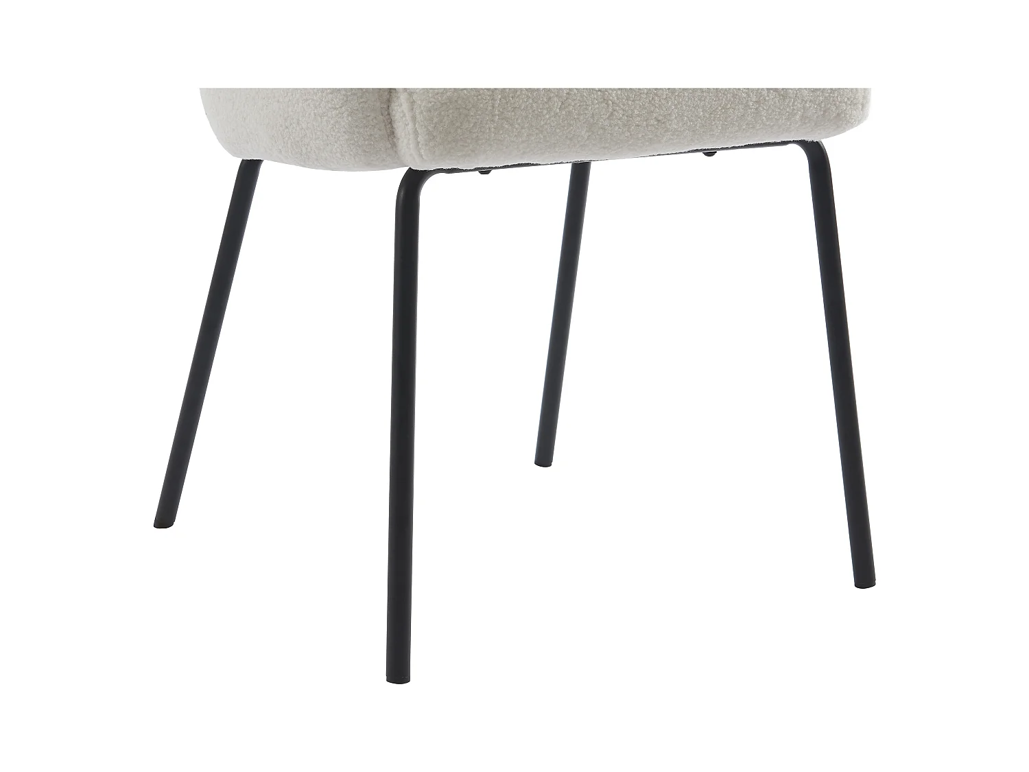 Lot de 2 chaises avec accoudoirs en tissu bouclette et métal - Crème - MORONI de Pascal MORABITO